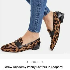 J. Crew Animal Print Loafers with Black Accents
